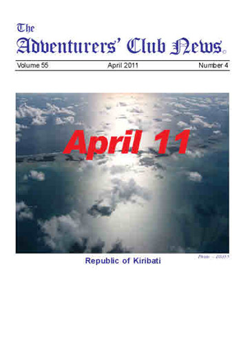 April 2011 Adventurers Club News Cover